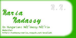 maria nadassy business card